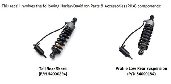 Harley Davidson P&A / Tall Rear Shock (P/N 54000294), Profile Low Rear Suspension (P/N 54000134)